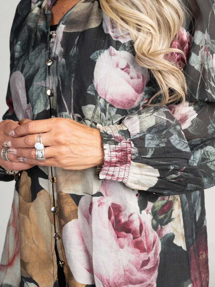 Floral Button-Up Blouse