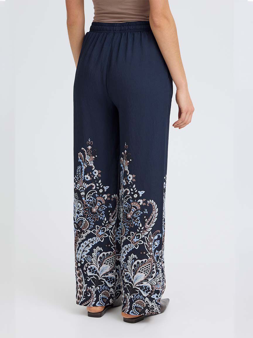 Pull-On Paisley Print Pants