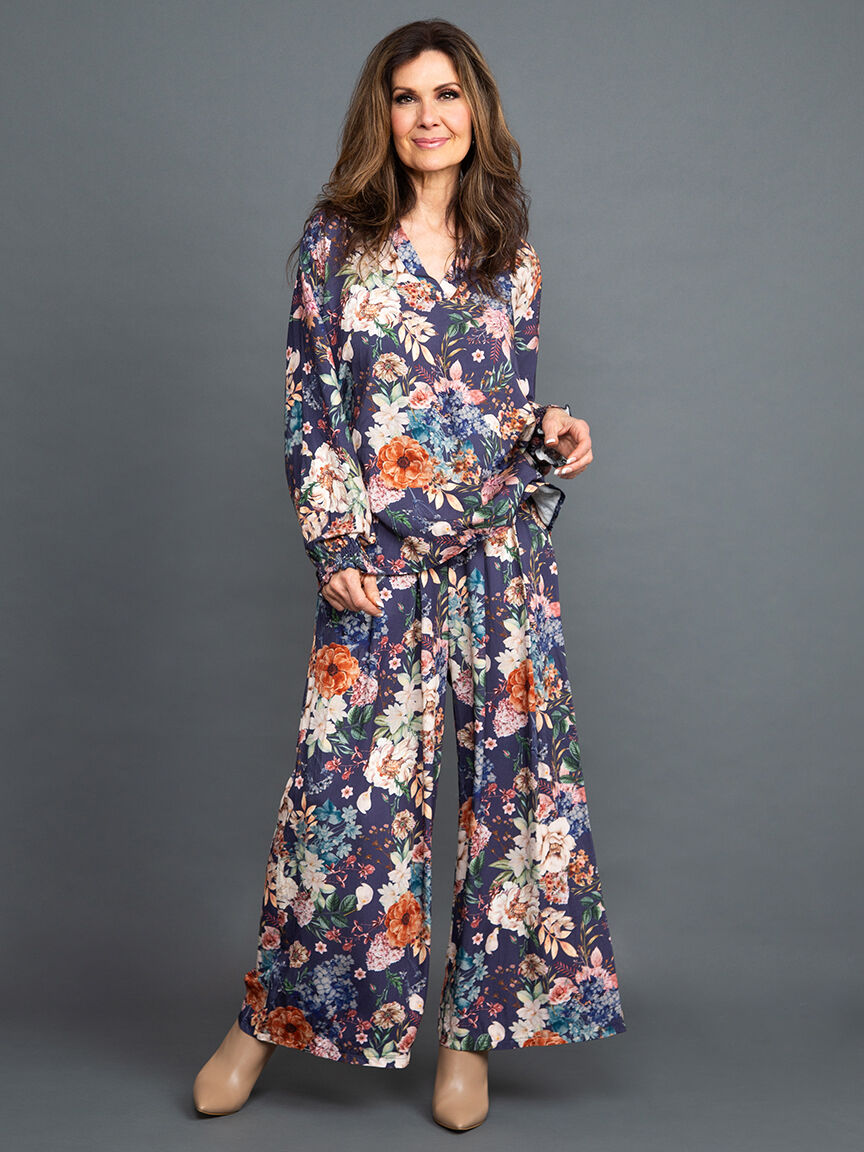 V-Neck Floral Blouse Image 1