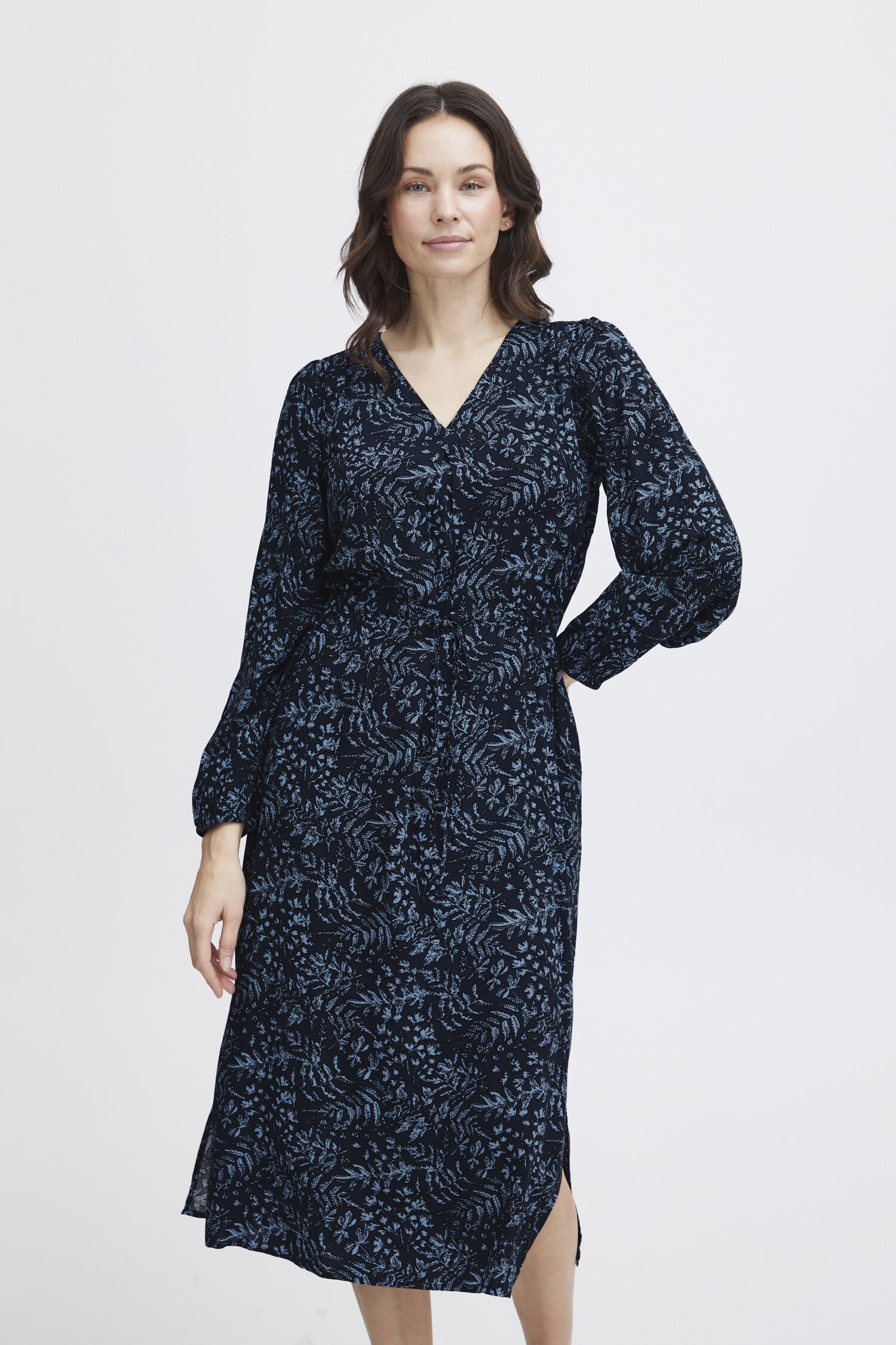 V-Neck Midi Dress Image 2