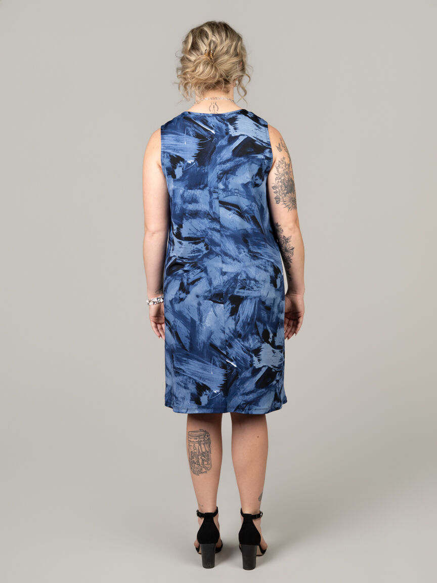 Sleeveless Flowy Knee Length Dress