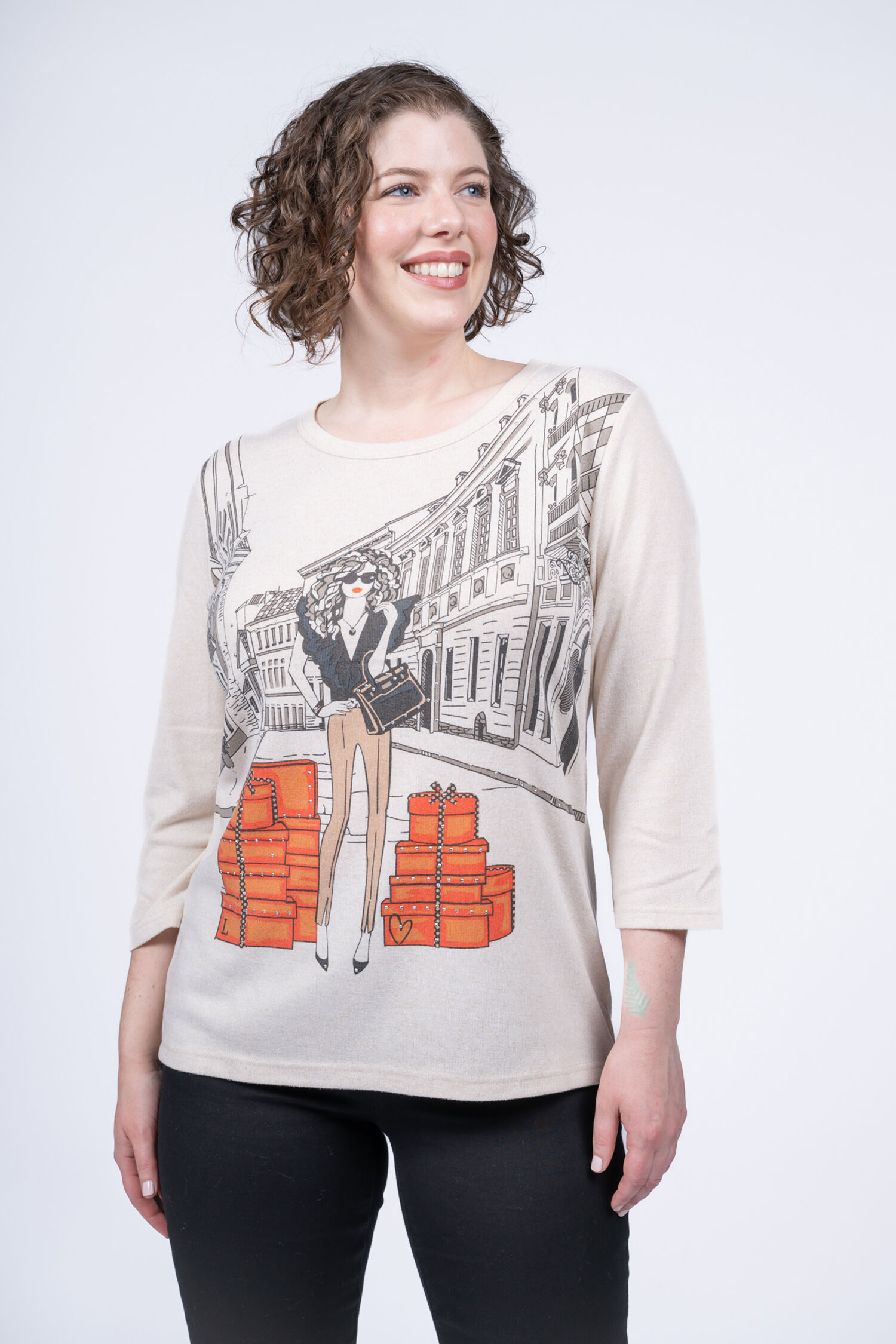 Shopping in London Long Sleeve Top Image 1