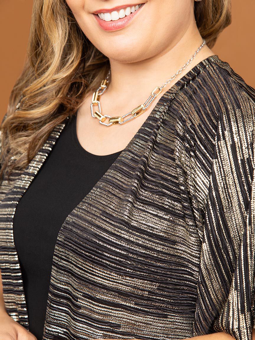 Short Sleeve Shimmer Cardigan Image 5