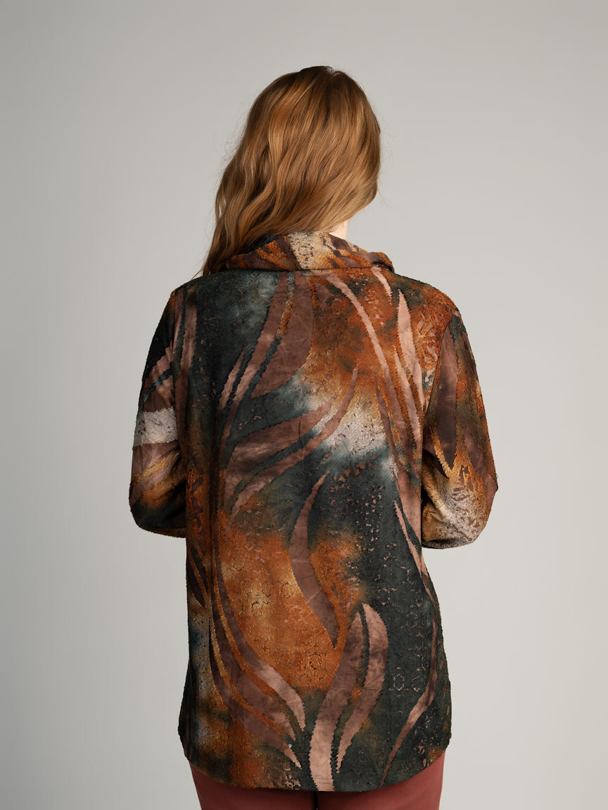 Long Sleeve Cowl Neck Top Image 5