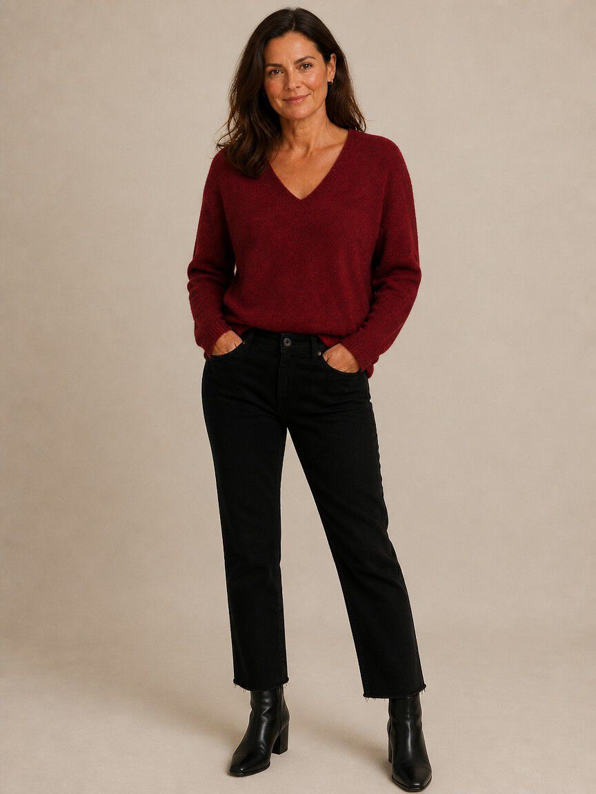 V-Neck Knit Sweater