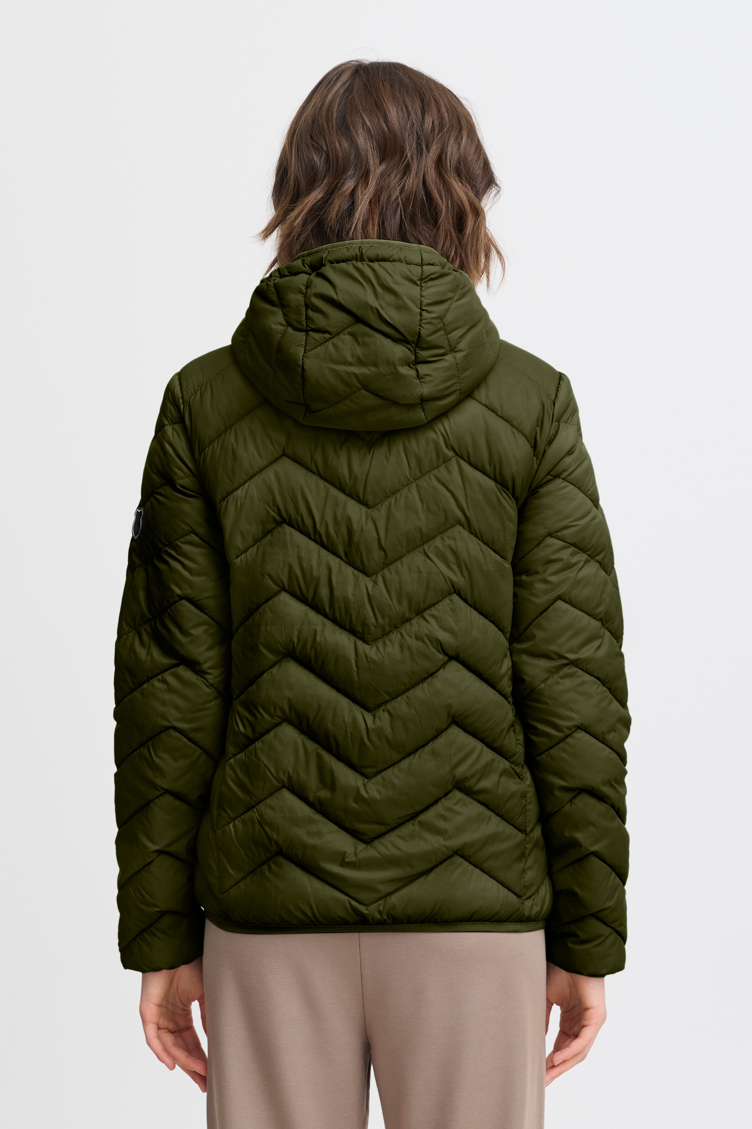 Quilted Zip-Up Jacket w/ Hood Image 3