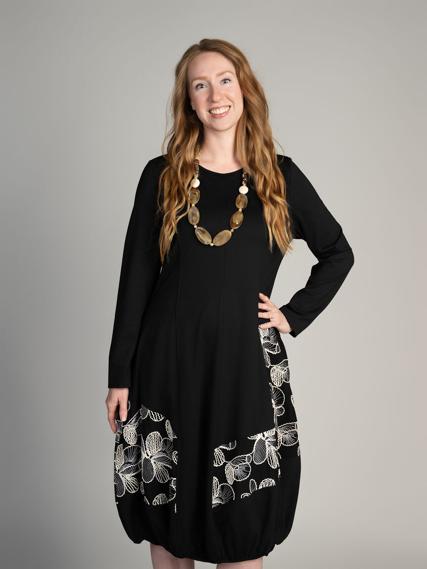 Knee Length Embroidered Dress