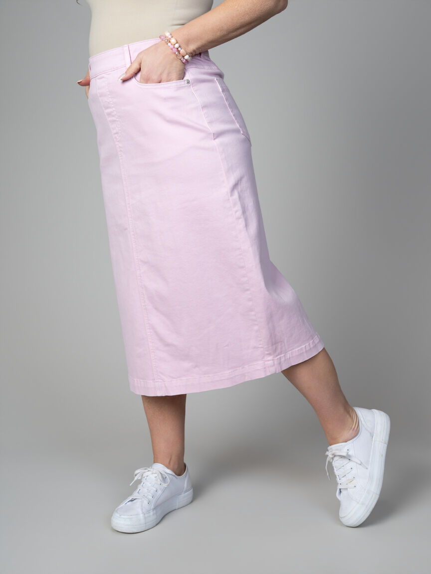 Audrey Denim Pull-On Skirt