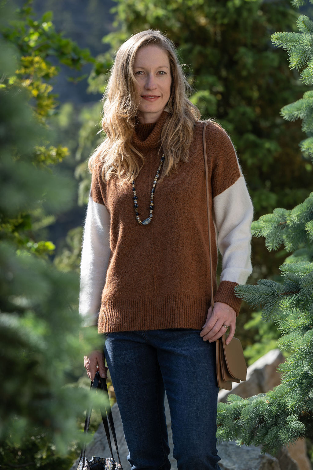 Neutral Block Sweater Image 5