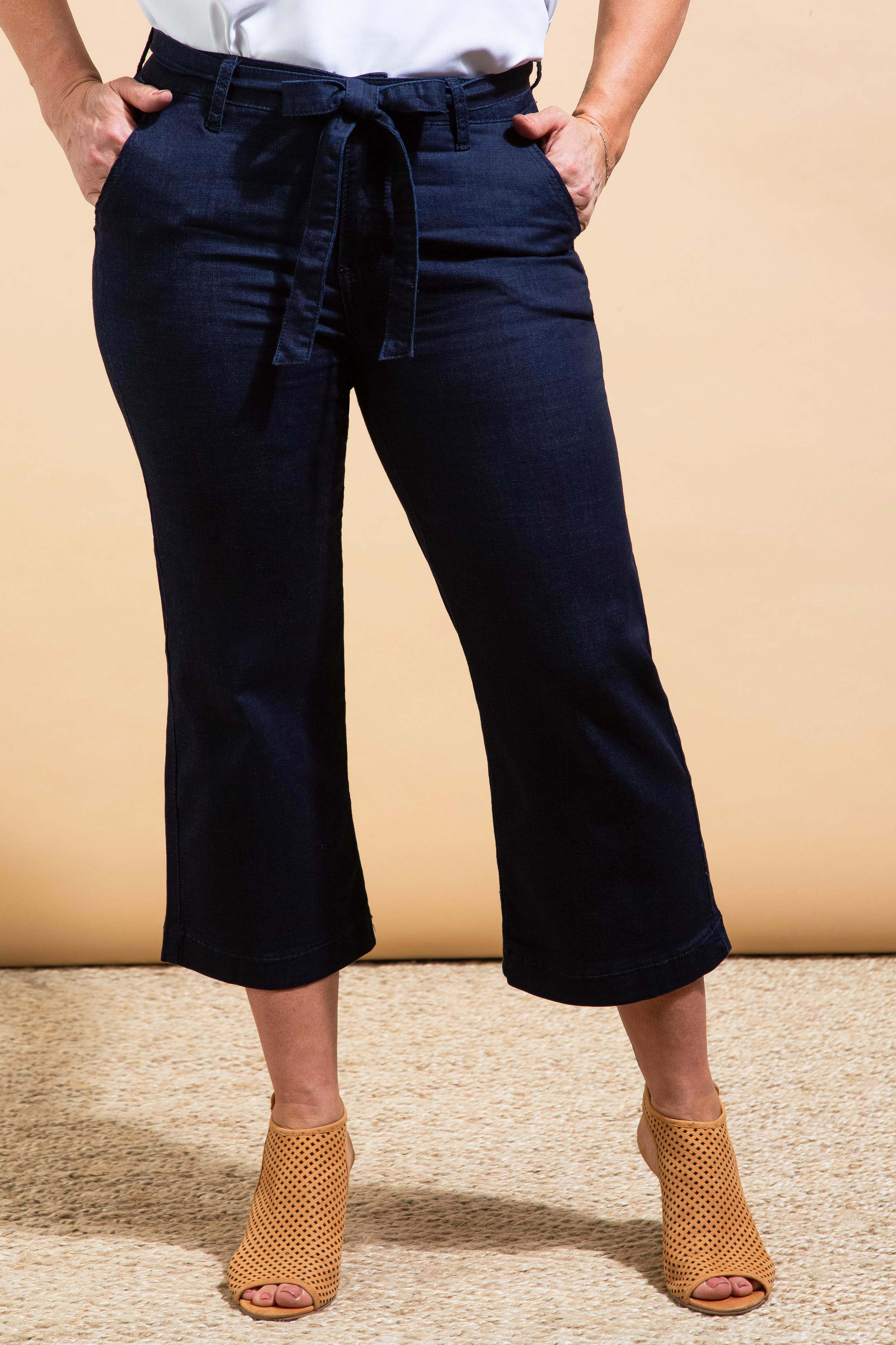 Gaucho Denim Pants Image 1