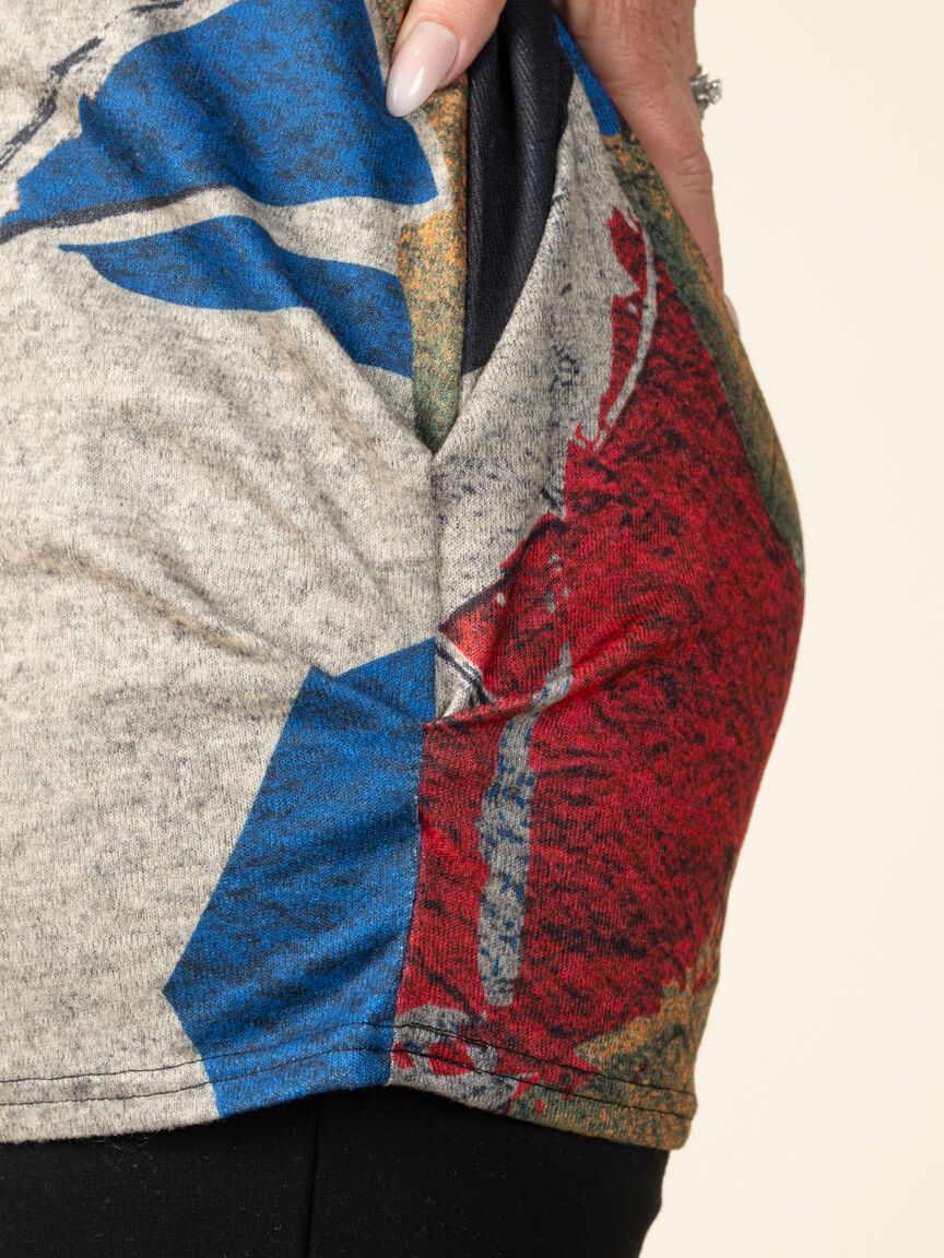 3/4 Sleeve Top with Side Ruching Image 4