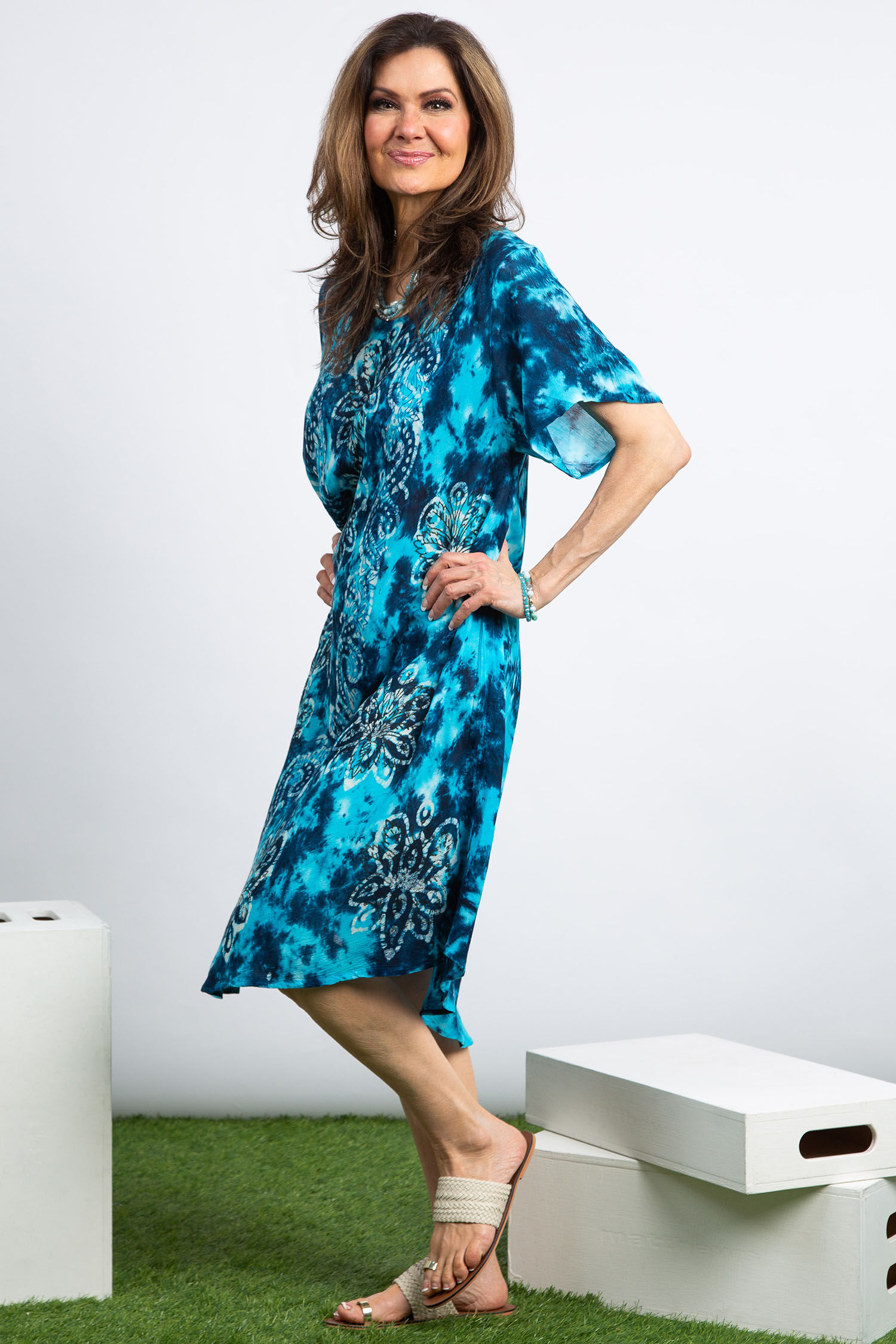 Umbrella Cut Short Sleeve Dress Image 2