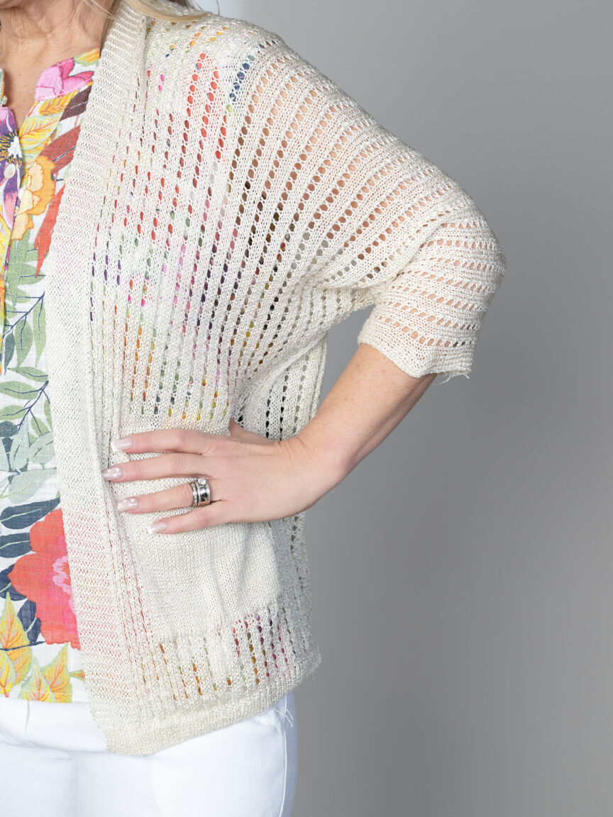 Crochet 3/4 Sleeve Cardigan Image 3