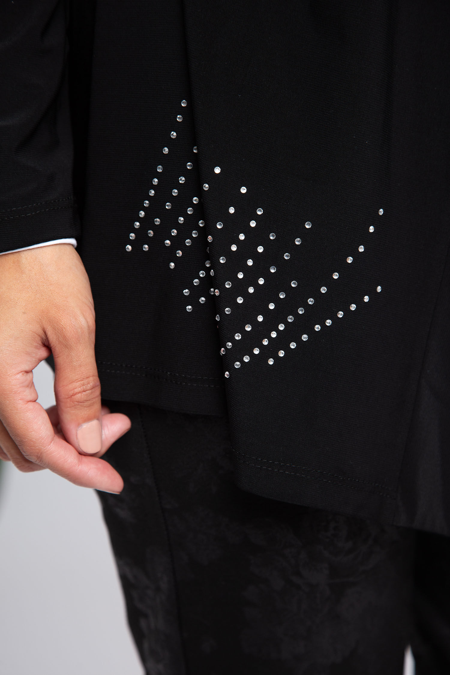 Rhinestone Trim Long Sleeve Cardigan Image 5