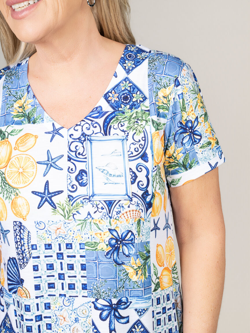 Short Sleeve Knee Dress With Cochet Back