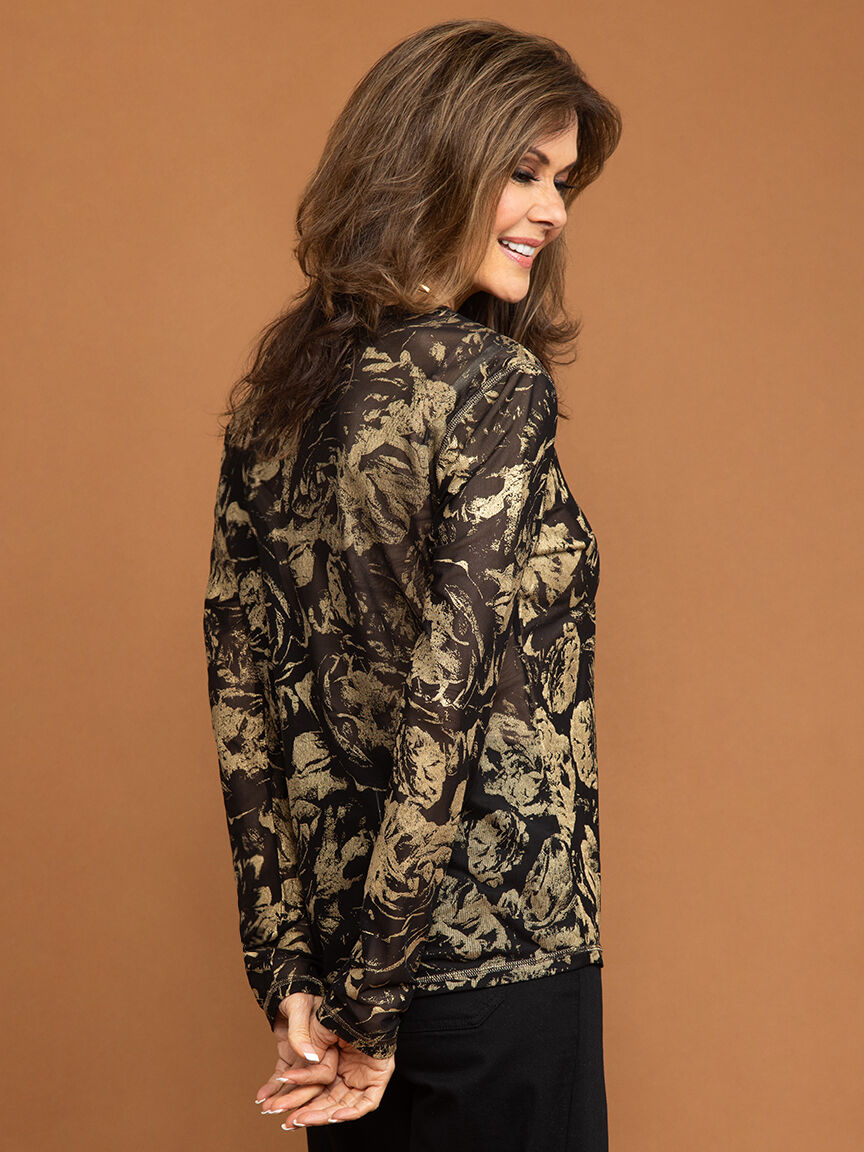 Long Sleeve Mesh Top Image 4