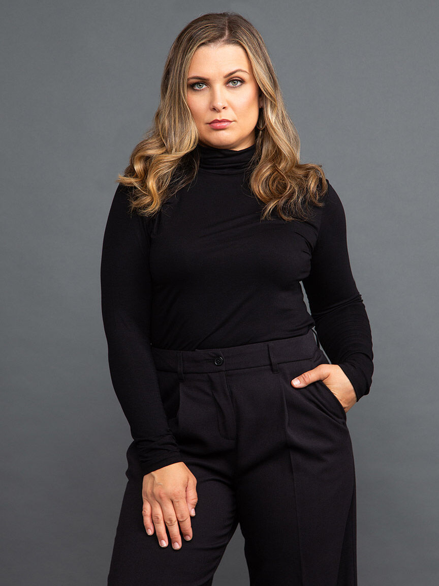 Long Sleeve Mock Neck Top Image 2