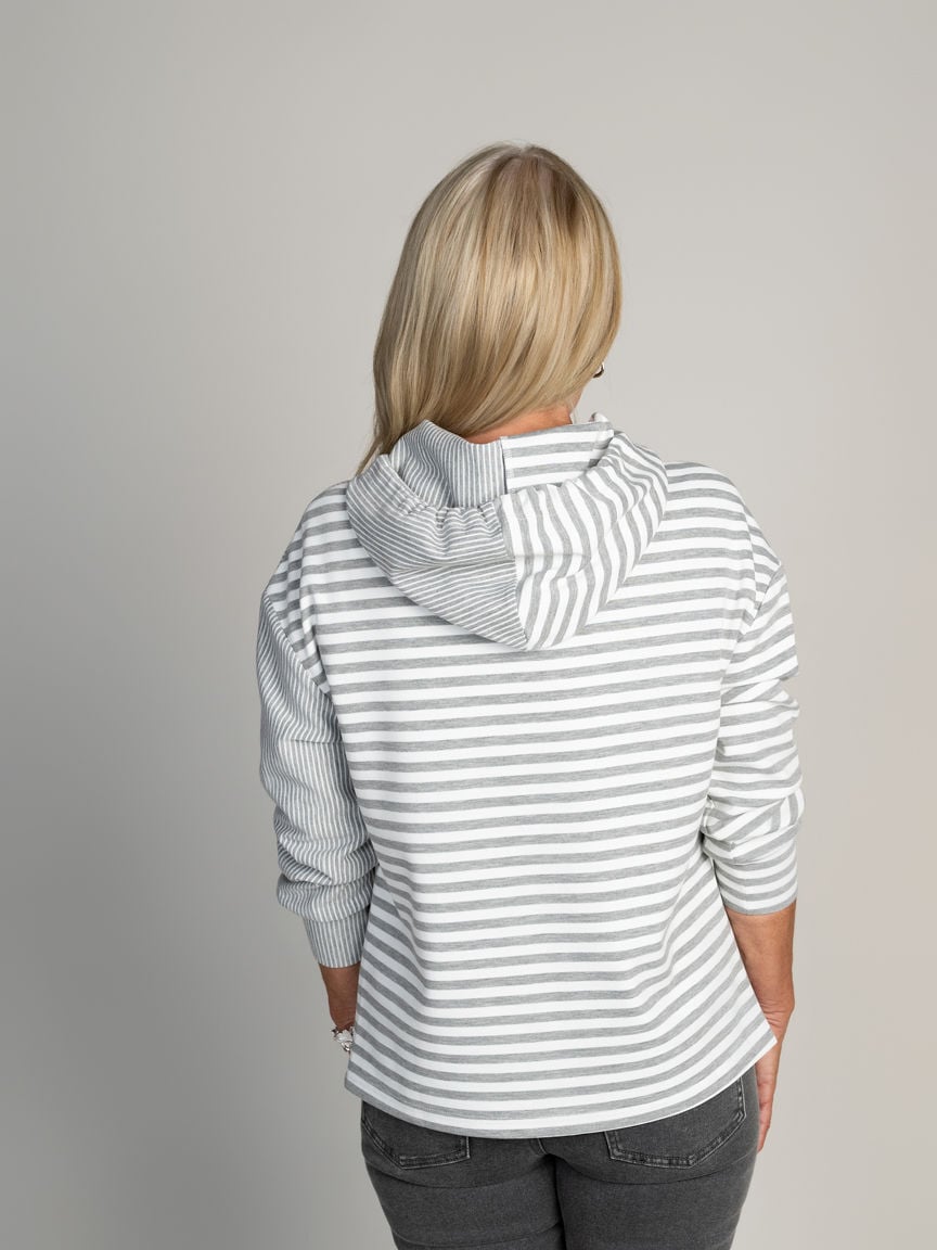 Striped Hooded Top