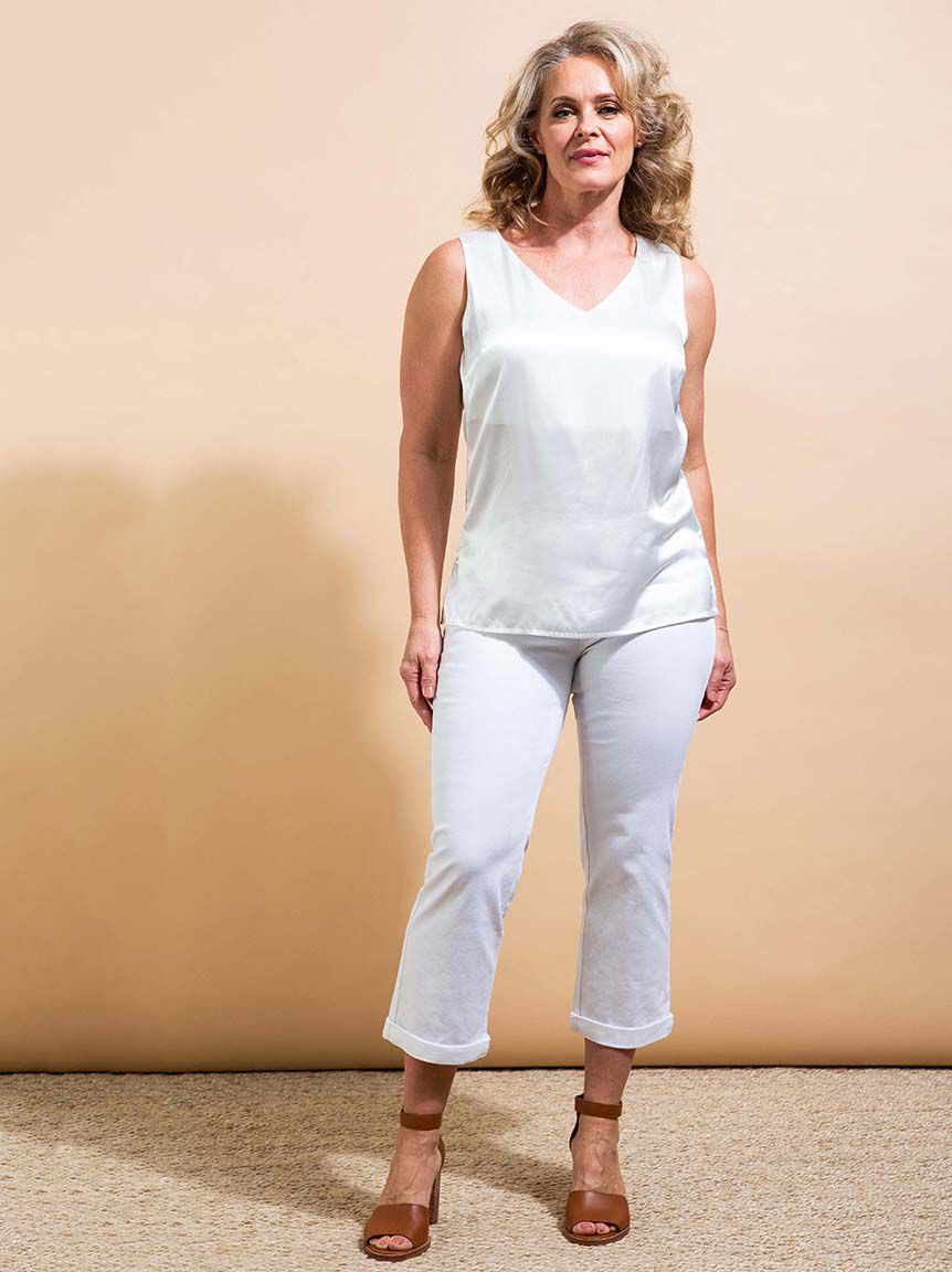 Sleeveless Satin Blouse Image 1