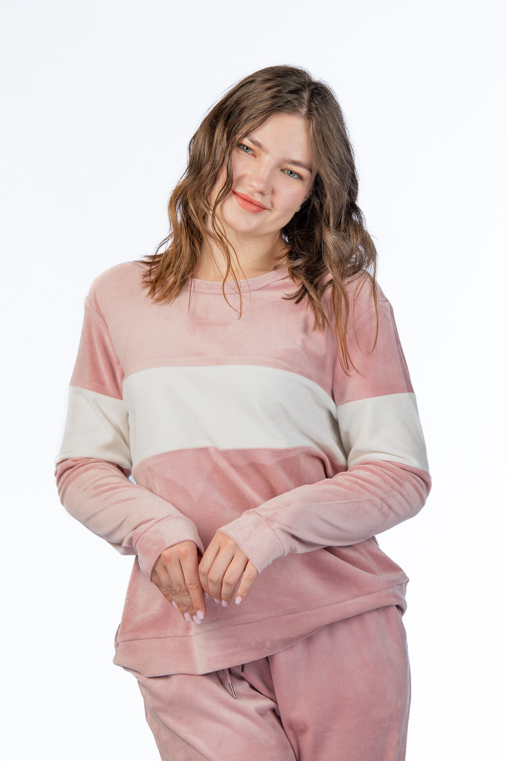 BabyPink Velour Sweatshirt Image 1