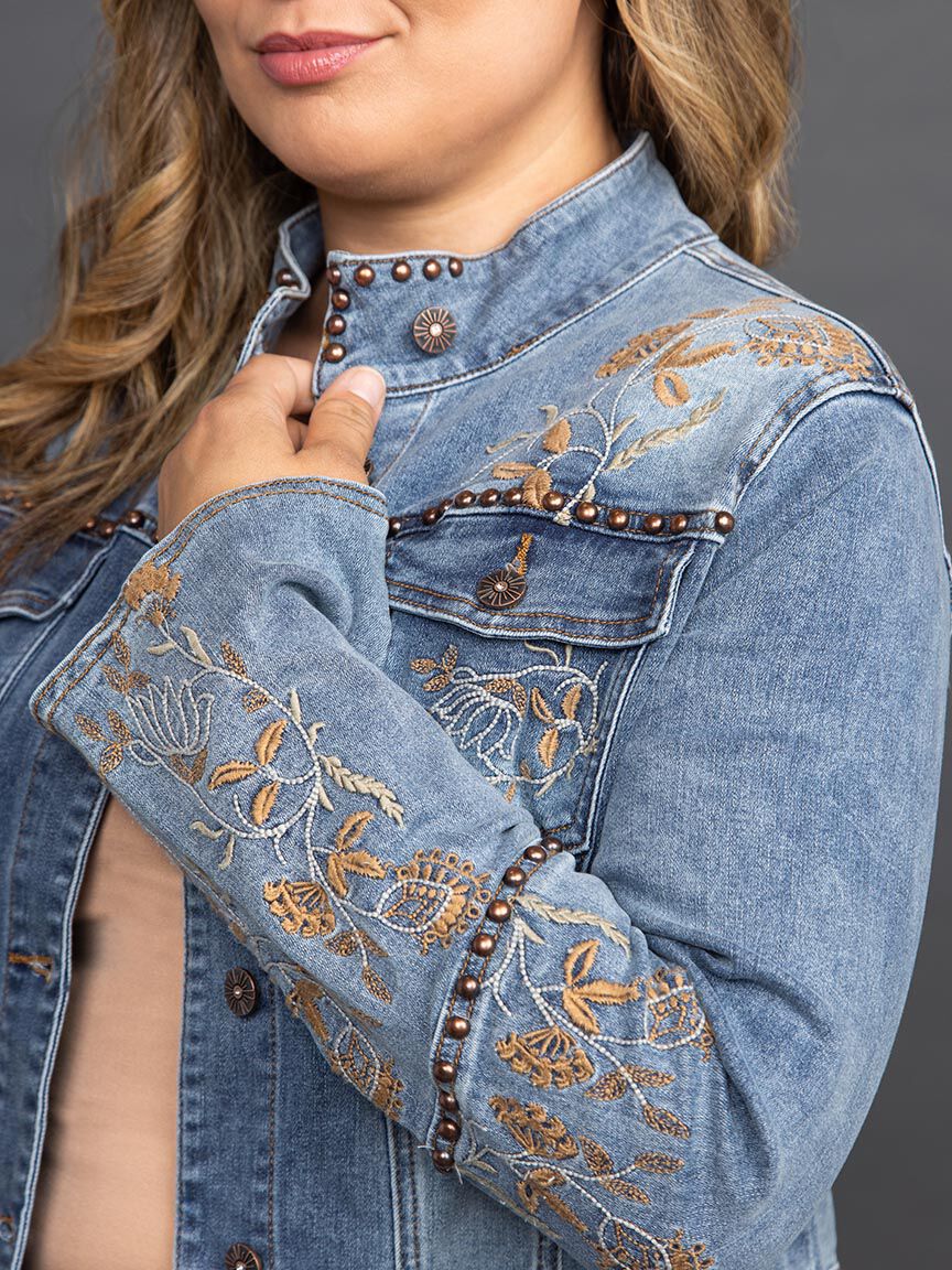 Embroidered Denim Jacket  Image 5
