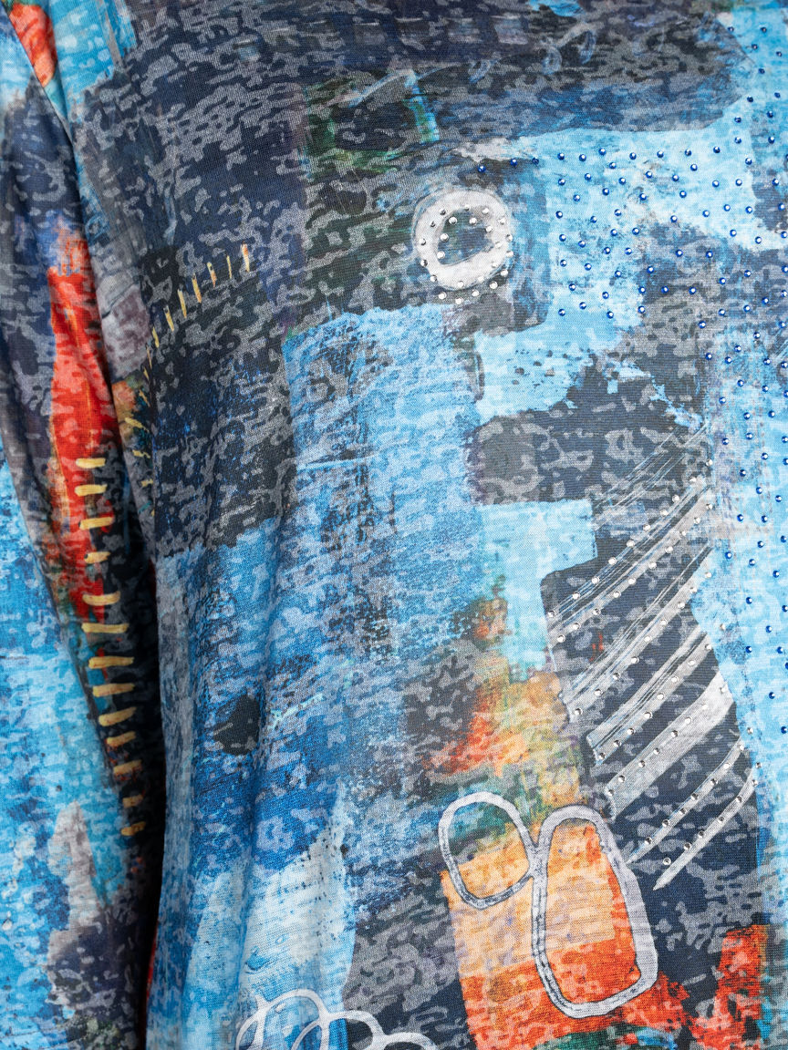 3/4 Sleeve Burnout Top Image 2