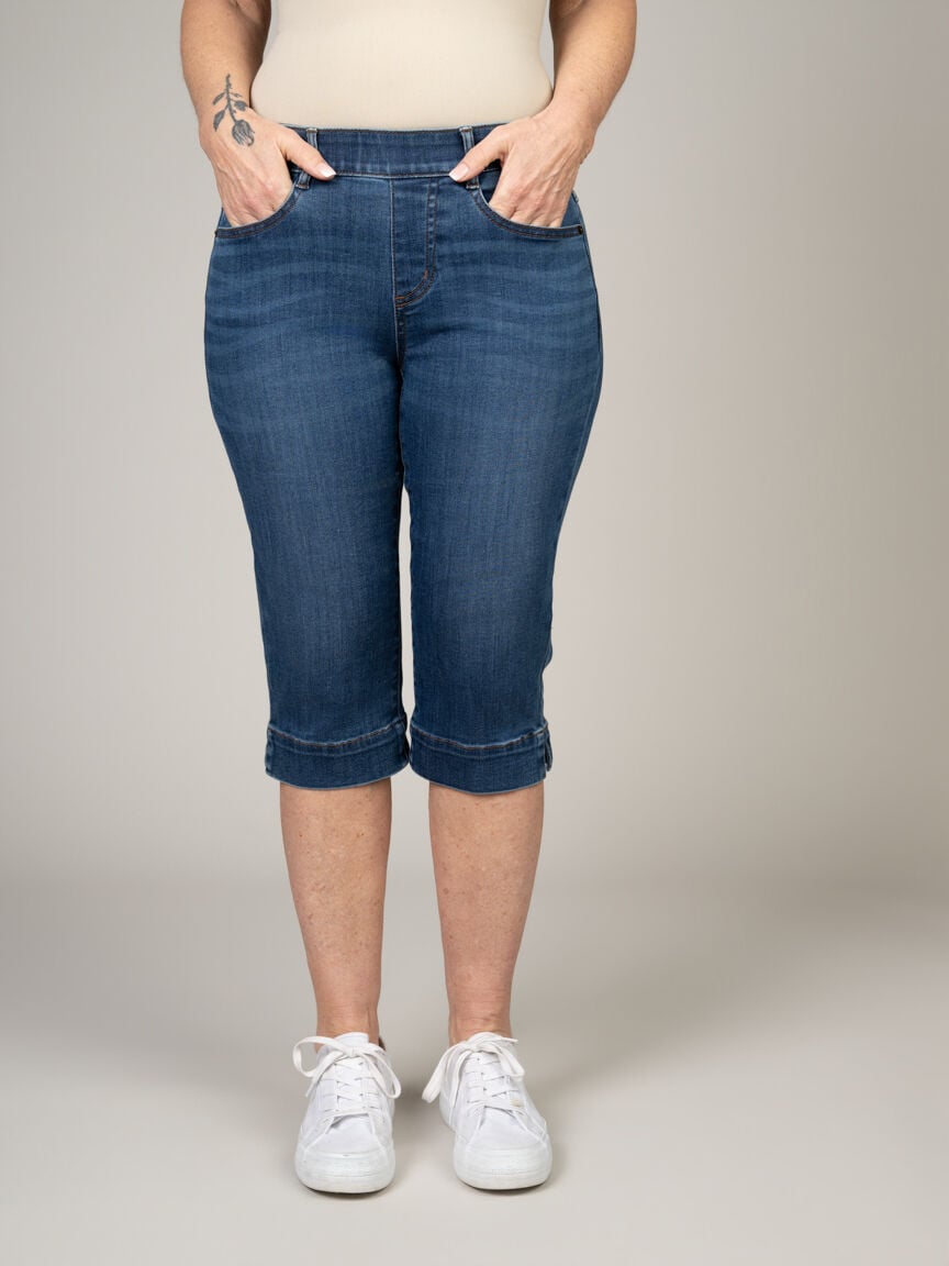 Audrey Mid-Rise Pull-On Slim Capri Image 1