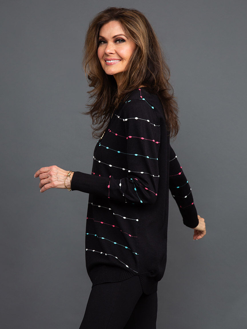 Long Sleeve Zip Neck Sweater Image 3