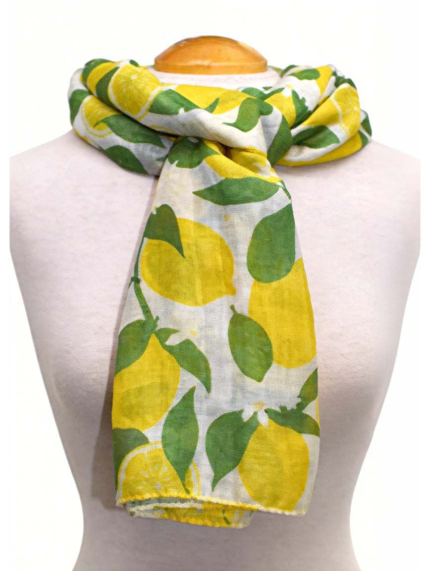 Lightweight Lemon Print Scarf