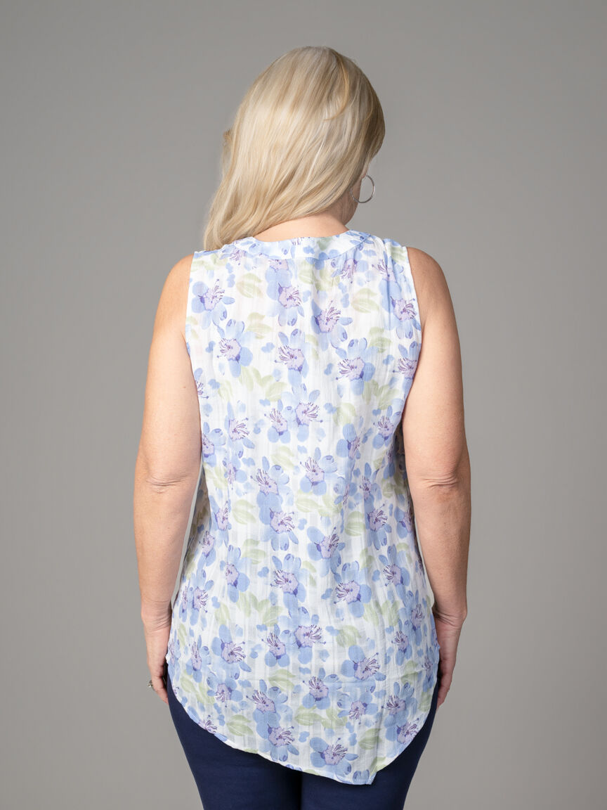 Sleeveless Asymmetrical Hem Top