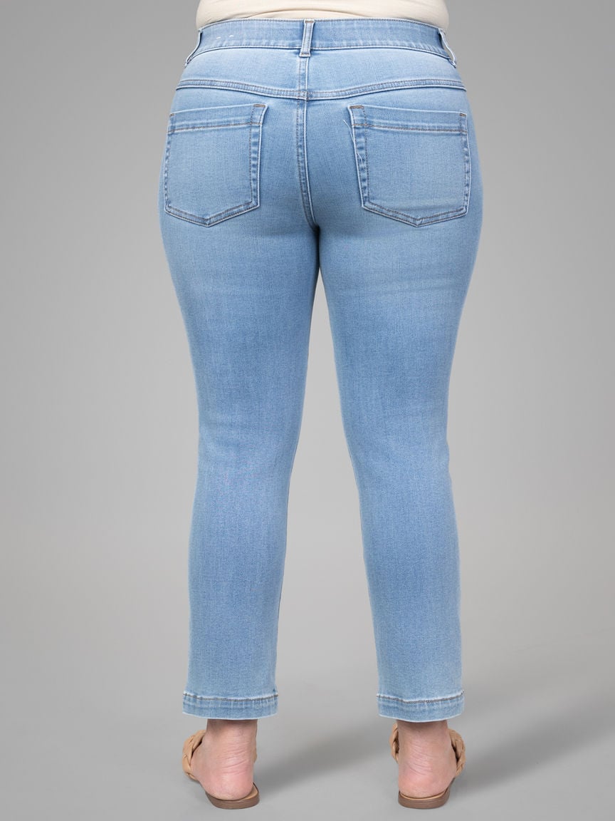 Audrey Mid-Rise Hugging Straight Crop Jeans
