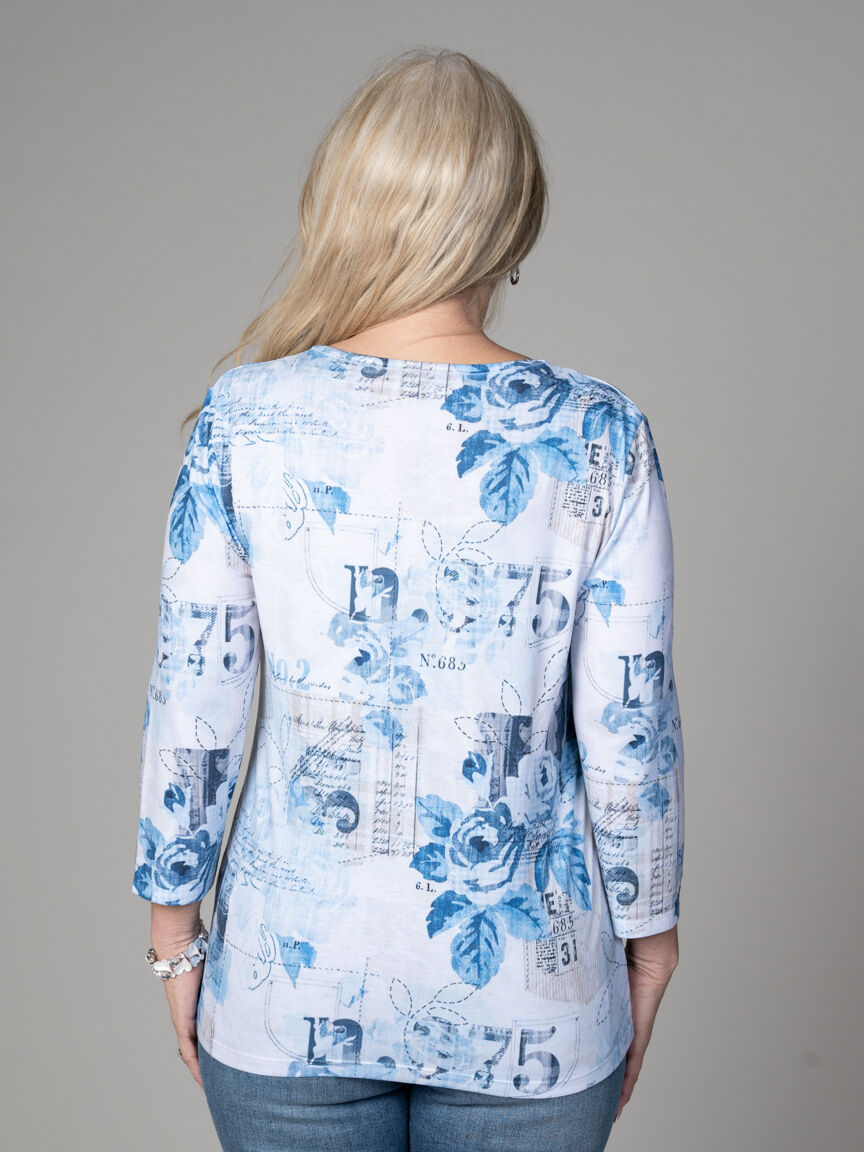 3/4 Sleeve V-Neck Top