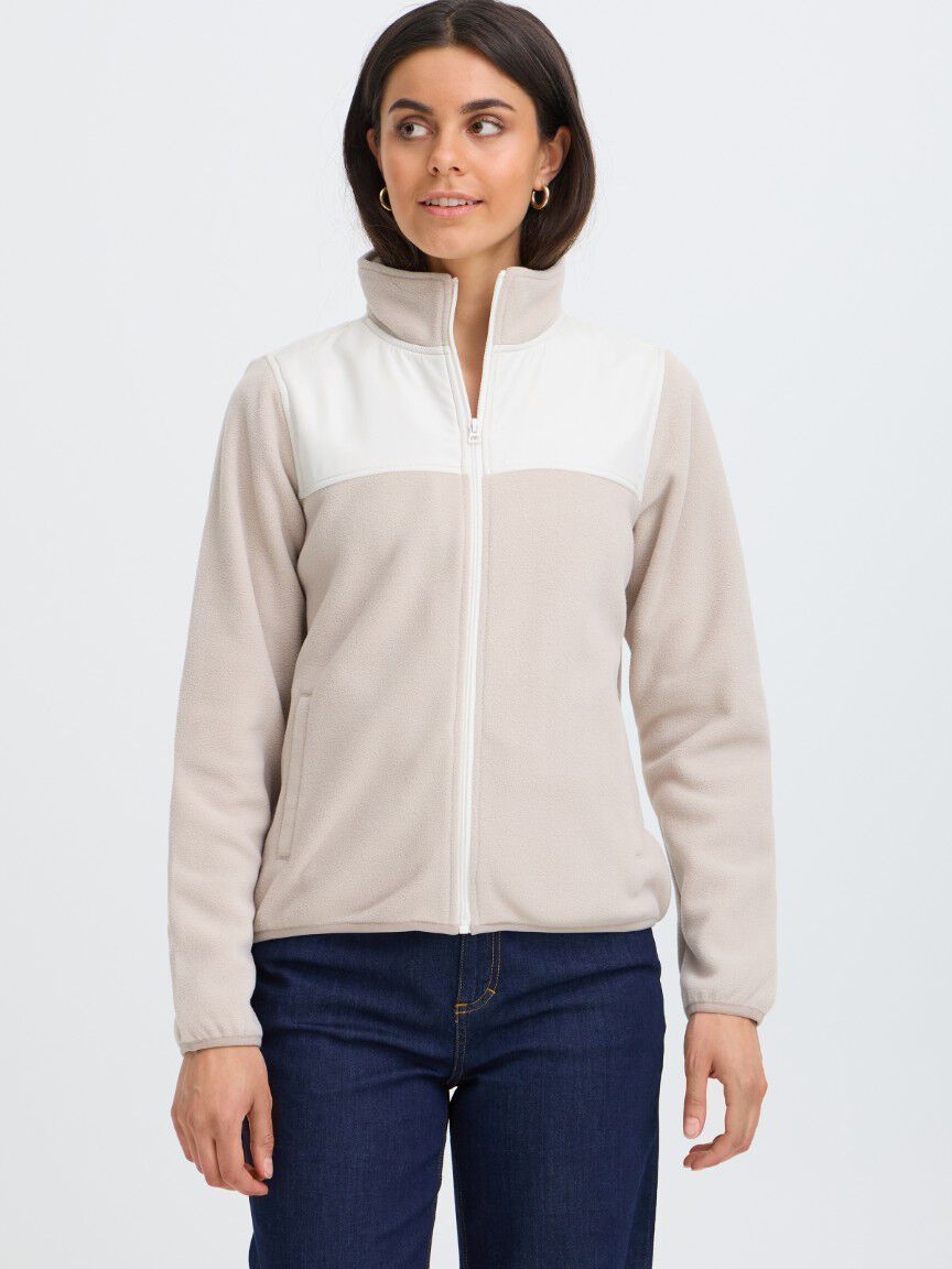 Cream Fleece Vest Image 1