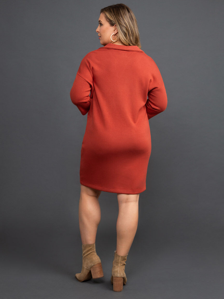 Techno Stretch Long Sleeve Polo Neck Dress Image 4