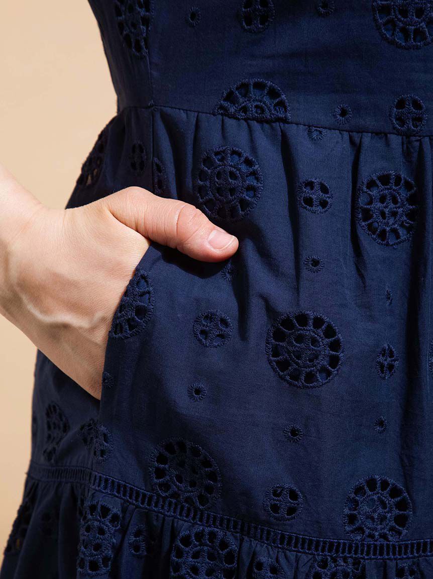 Cotton Eyelet Dress w/ Tassels Image 5