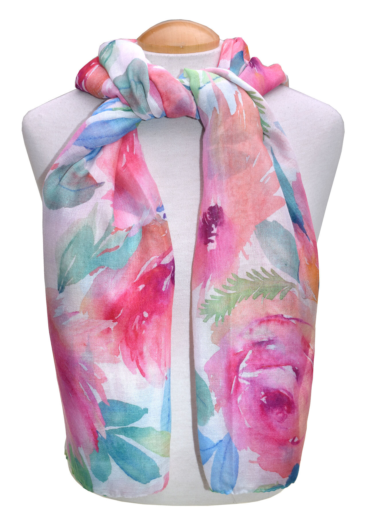 Lightweight Floral Print Scarf