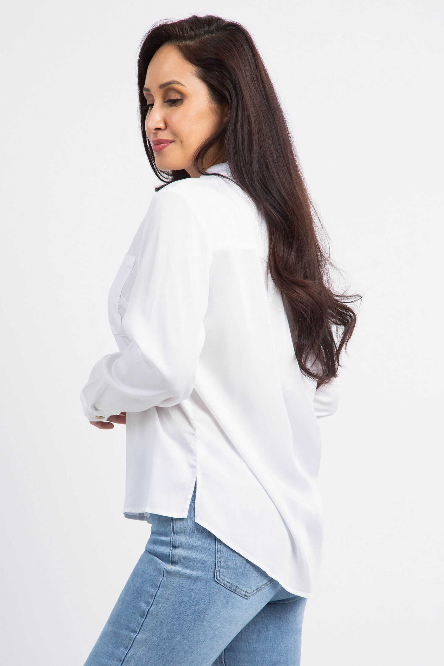 Long Sleeve Button-Up Blouse Image 3