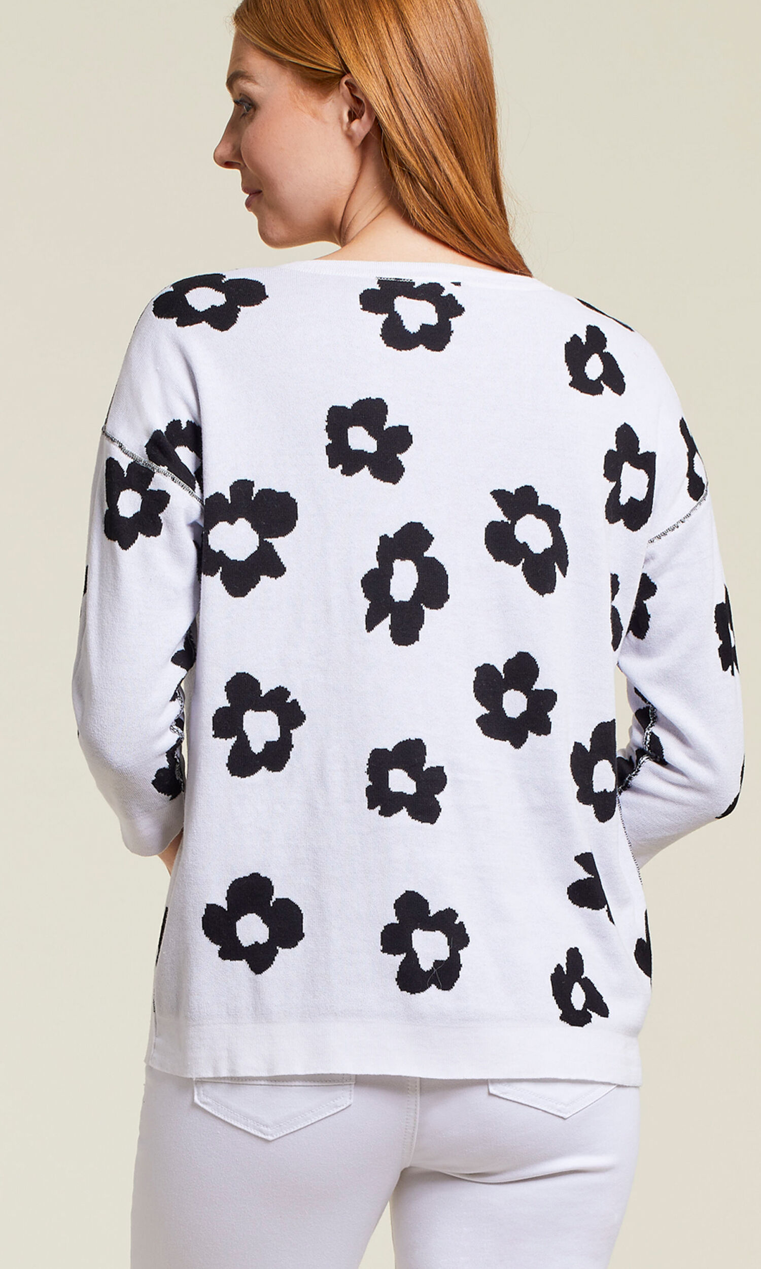100% Cotton Reversible Daisy Sweater Image 4
