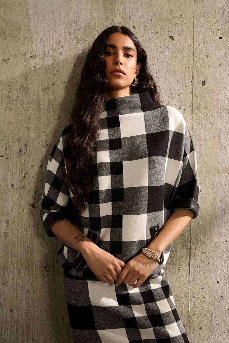 Plaid Jacquard Knit Sweater Image 2