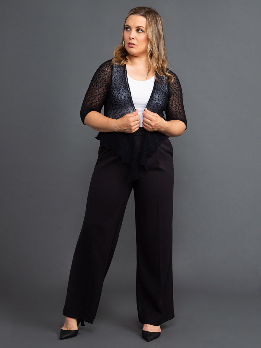 Wide Leg Trouser w/ Front Pleat Image 1