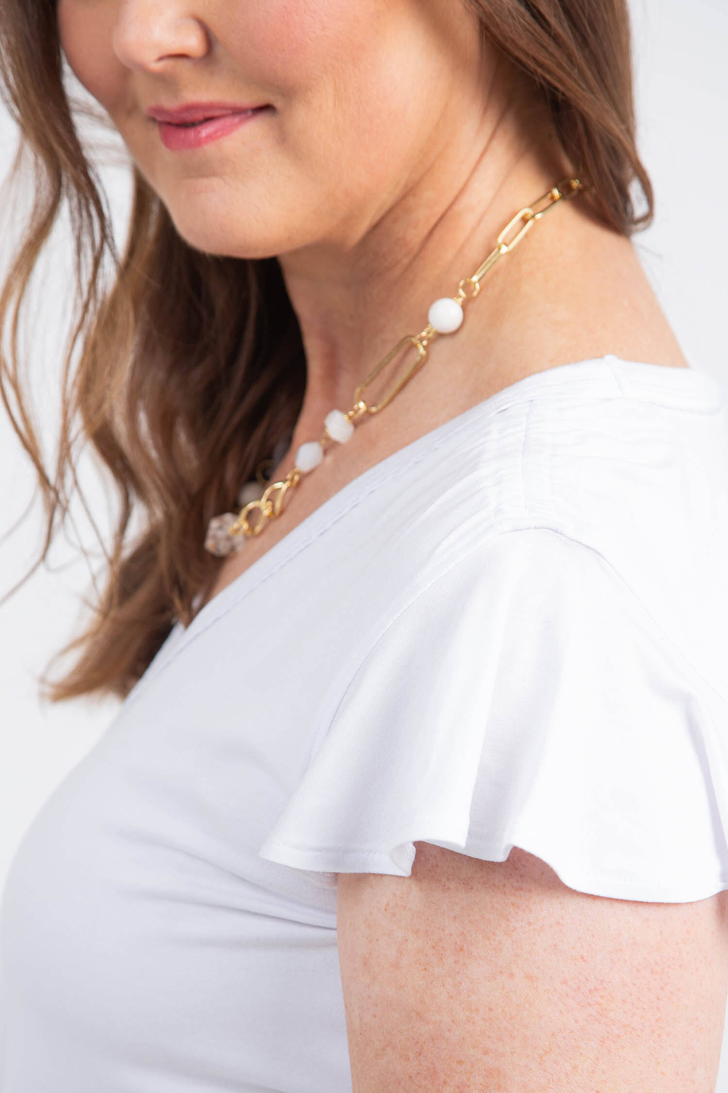 Flutter Sleeve V-Neck Tee Image 5