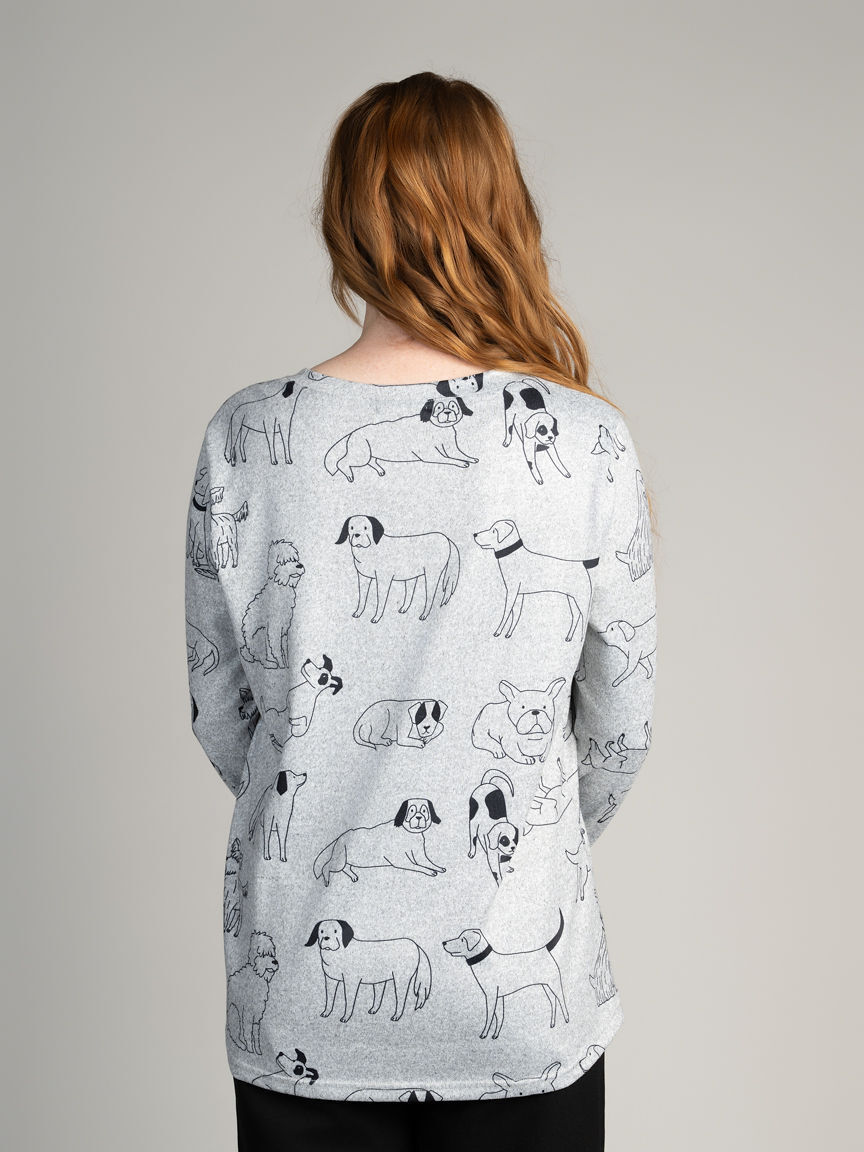 Long Sleeve Dog Print Top
