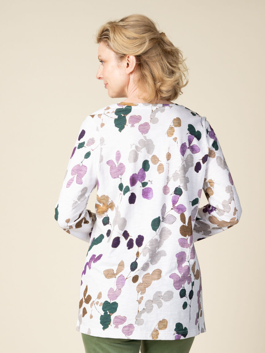 3/4 Sleeve Roll Tab Top 