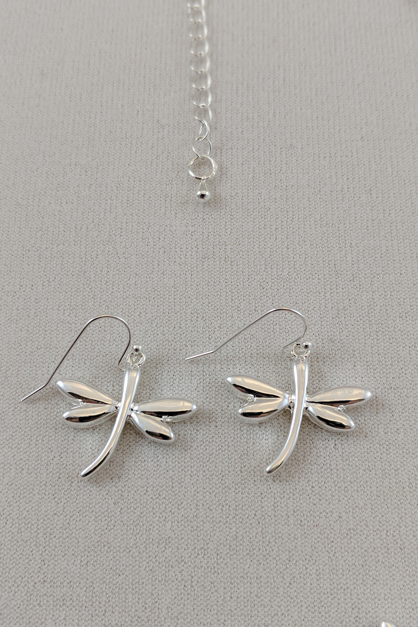 Dainty Dragonfly Necklace and Earring Set Image 2