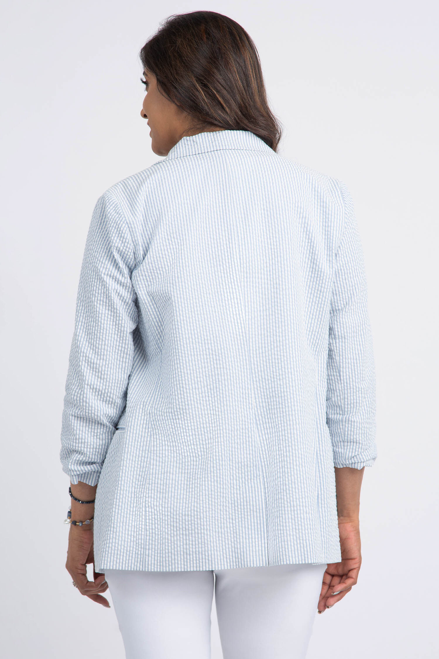 Cotton Faux Double-Breasted Blazer Image 4