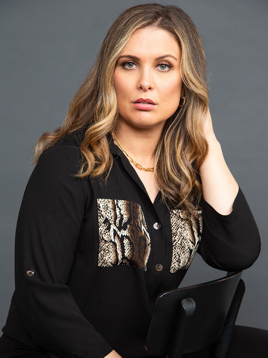 Drawstring Hem Button-Up Blouse