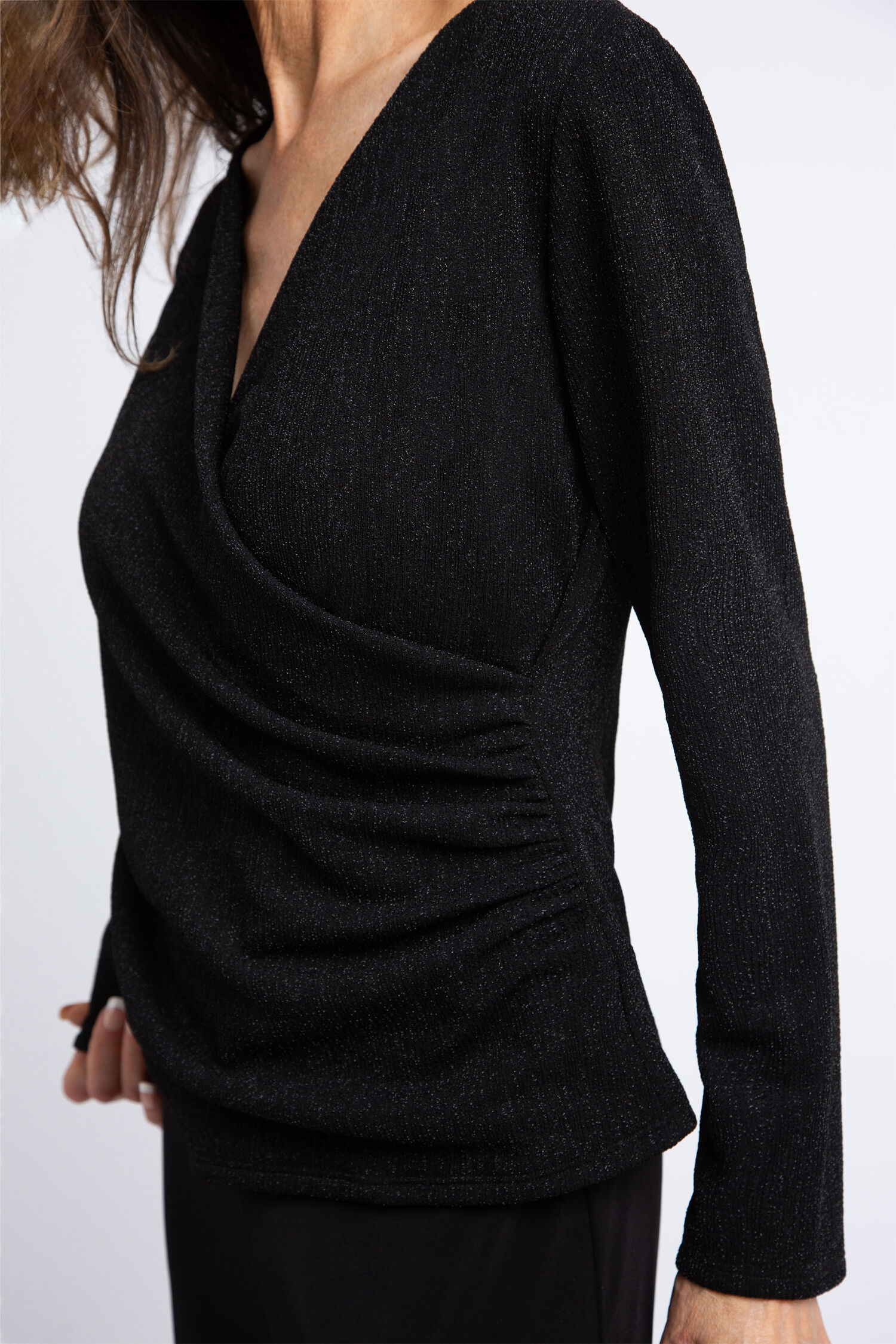 Surplice Neckline Metallic Top  Image 4