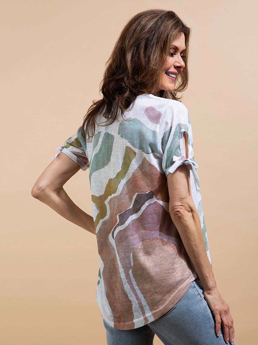 Tie-Up Sleeve Knit Top Image 4