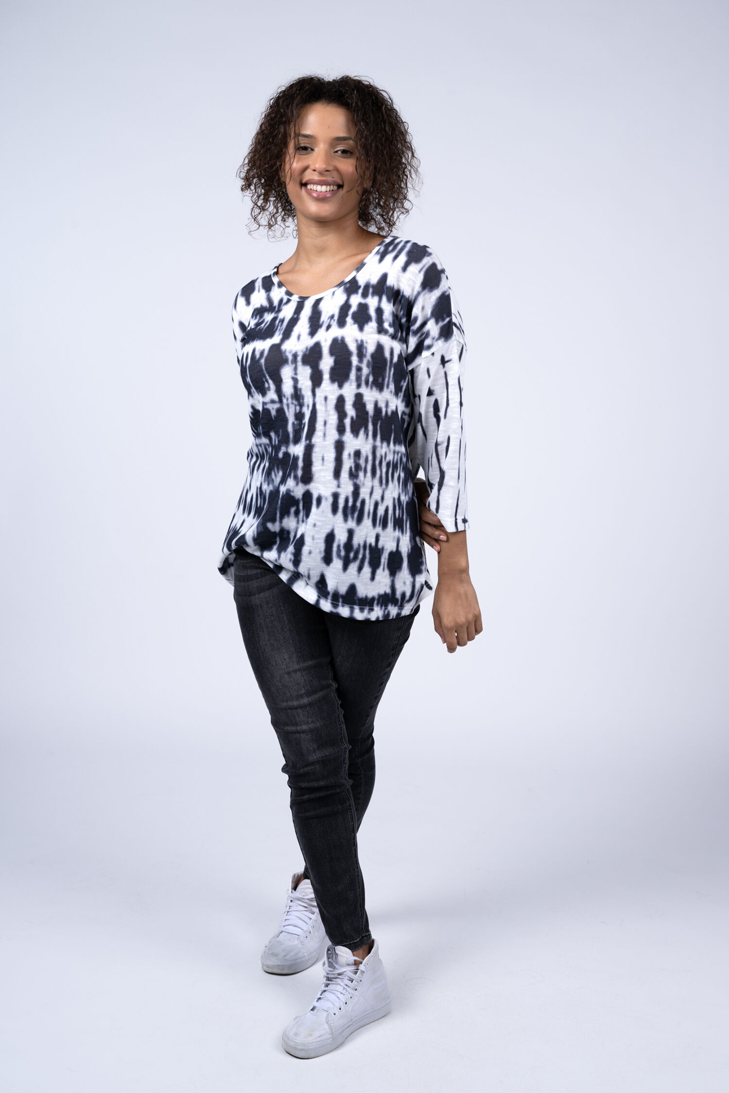 Light-Knit Tie-Dye Top Image 4