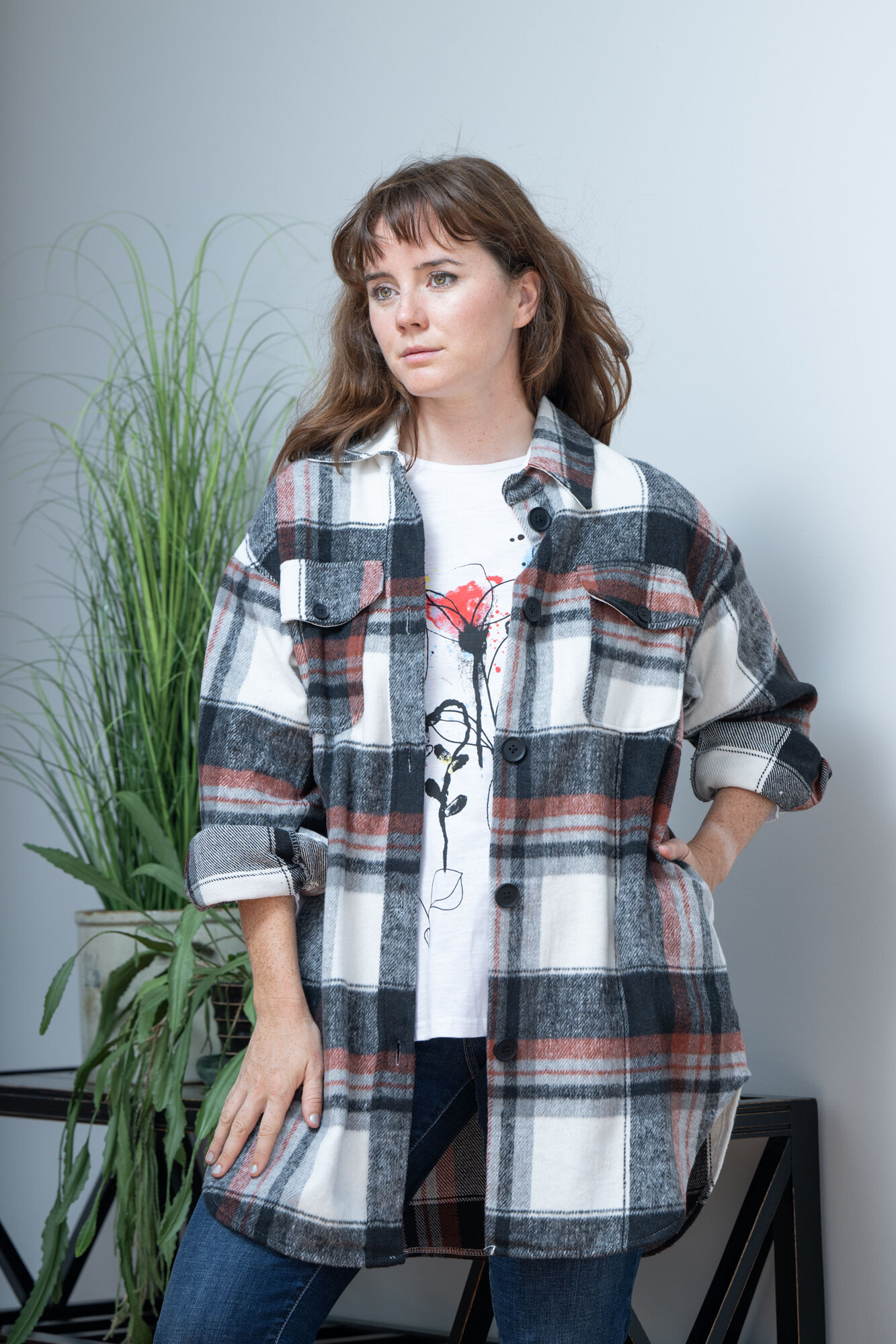 Spectacular Plaid Pocket Shacket  Image 2